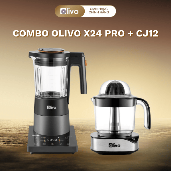 Combo Olivo X24 Pro + CJ12 – Nồi Chiên Không Dầu 24L & Máy Ép Trái Cây – Gia Dụng Nhà Bếp Cao Cấp Chính Hãng