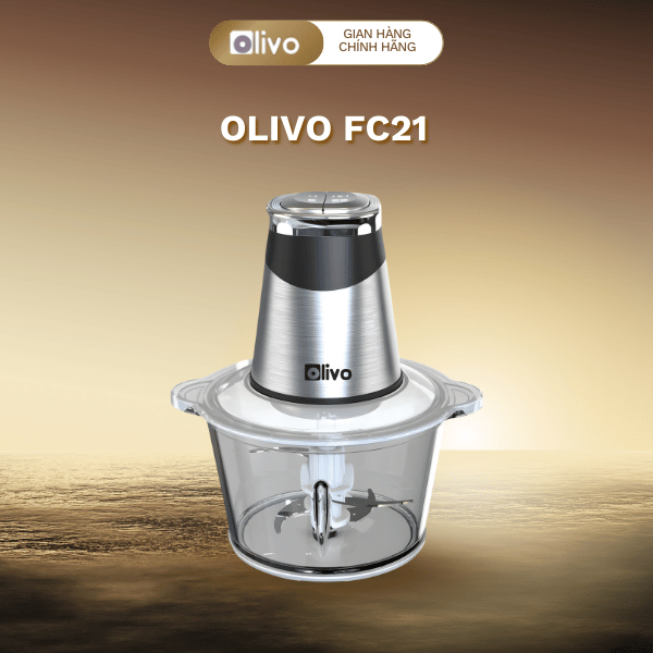 Máy Xay Thực Phẩm Đa Năng OLIVO FC21 - Cối Lớn 2.1L, Công Suất 500W Mạnh Mẽ