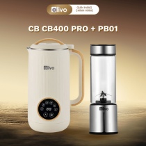 Combo Máy Xay Nấu Đa Năng Olivo CB400 Pro + Máy Xay Sinh Tố Cầm Tay Olivo PB01 – Nhỏ Gọn – Đa Chức Năng – Chính Hãng